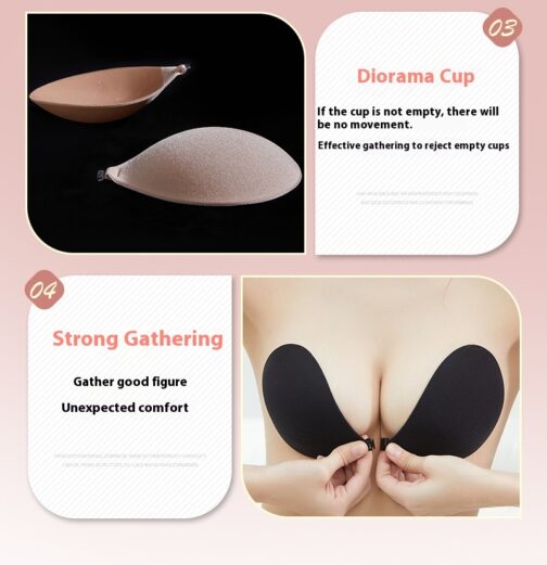 Round Cup Chest Paste Brushed Thin Invisible Push Up Bras Underwear Breast Pad - Image 2